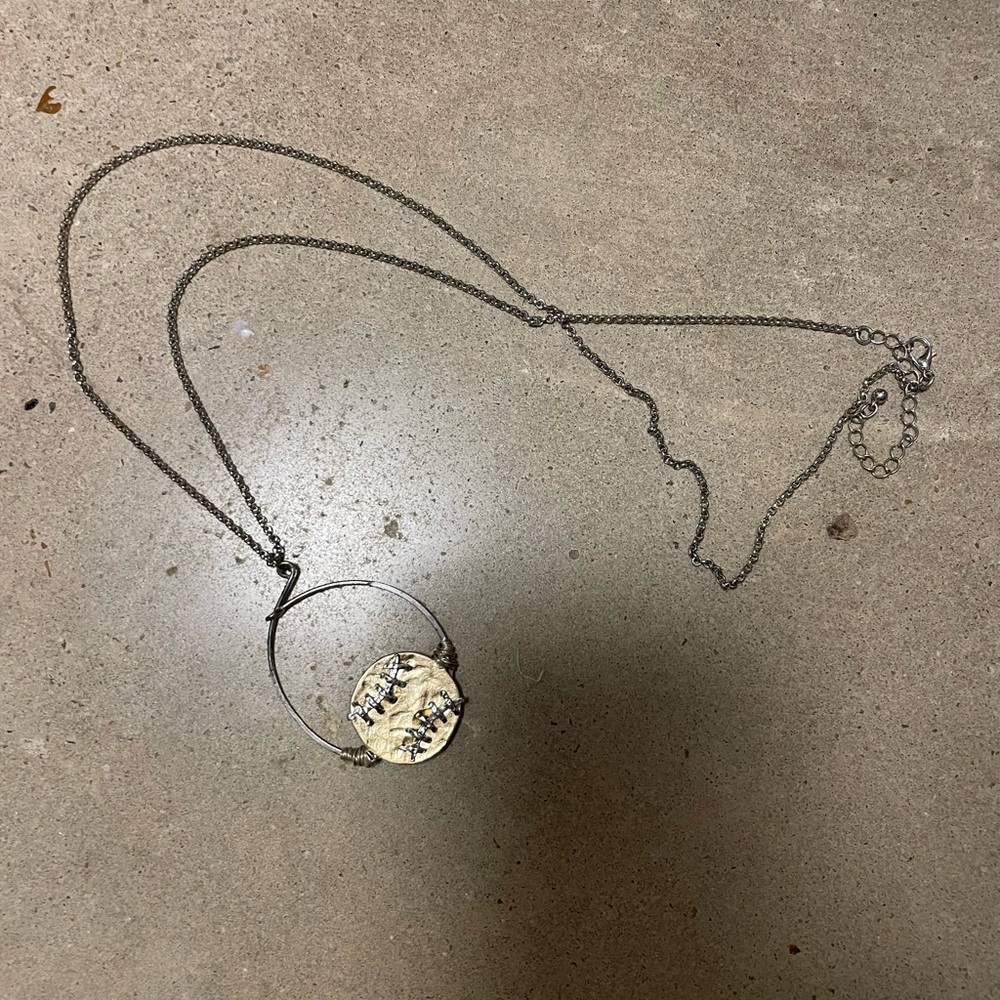 Mixed metal base ball Pendant Necklace